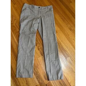 Talbots Signature‎ goldwhite black glen plaid flat front pants 10 Classic look